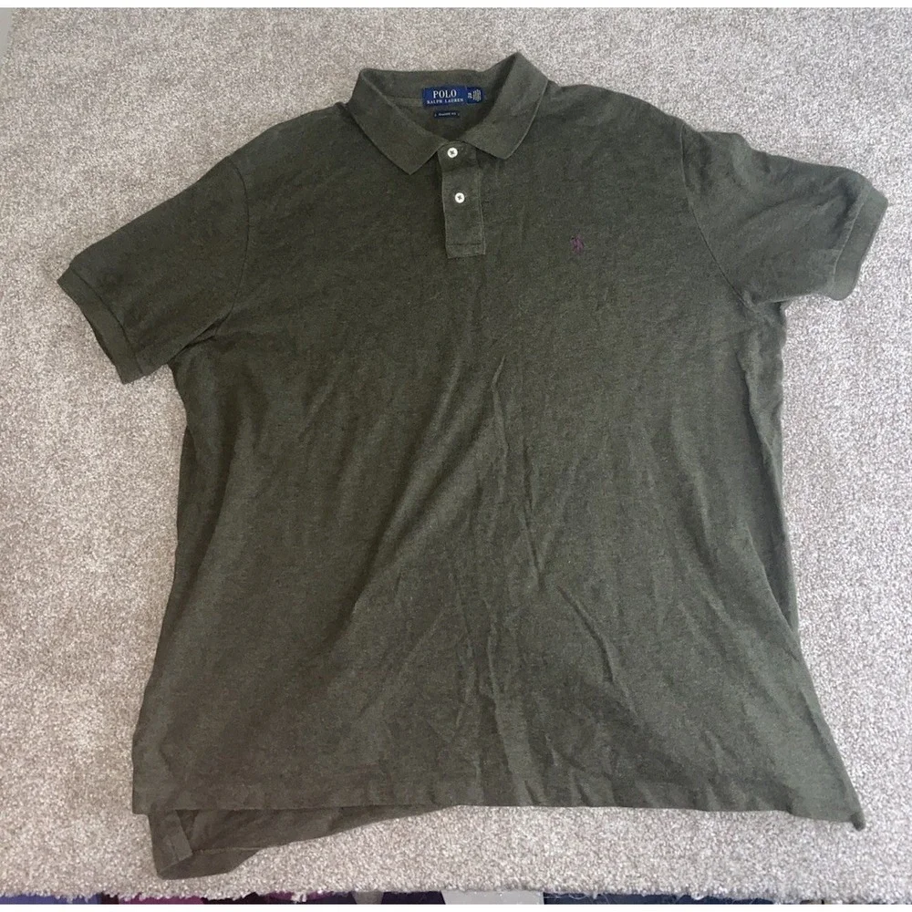Polo Ralph Lauren Green Polo Shirt Purple‎ Pony Mens XXL Preppy Classic Fit Work